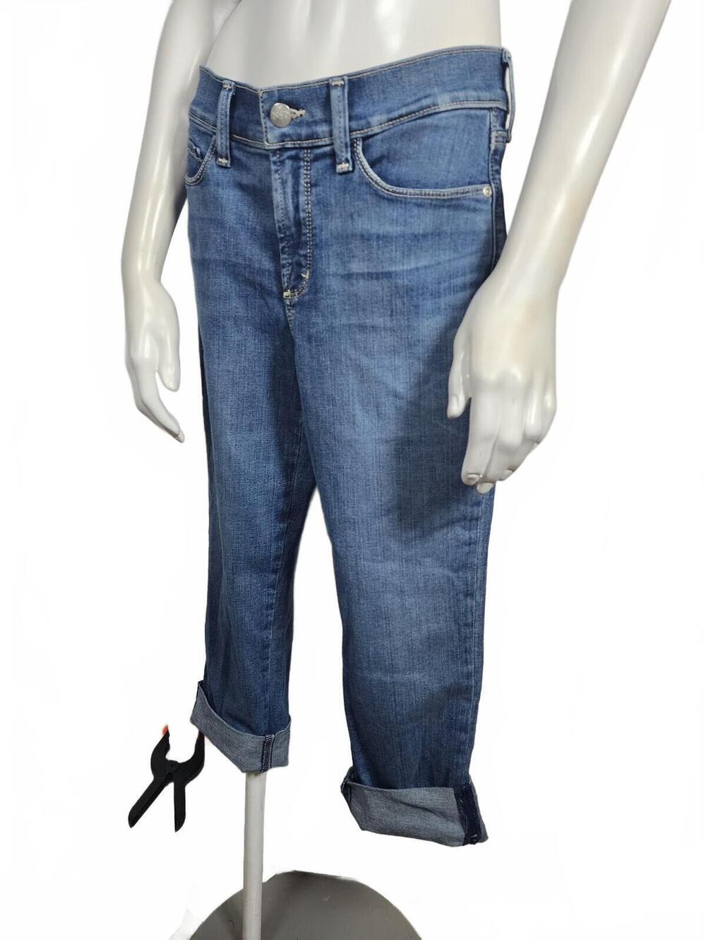 NYDJ Dayla Wide Cuff Capri Heyburn Wash Jeans Size 4 with Lift Tuck Technology